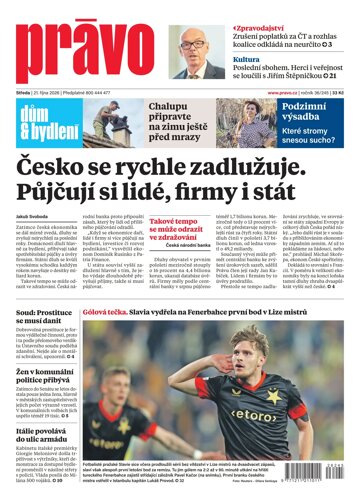 Obálka e-magazínu Deník Právo 21.10.2026