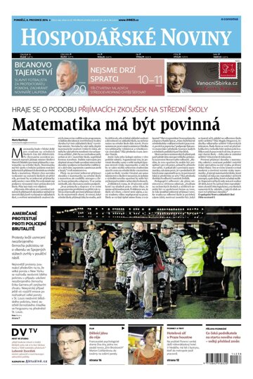 Obálka e-magazínu Hospodářské noviny 238 - 8.12.2014
