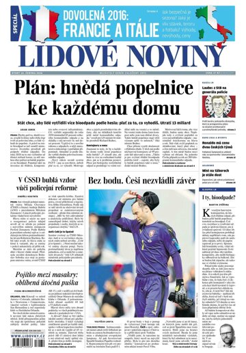 Obálka e-magazínu Lidové noviny 14.6.2016