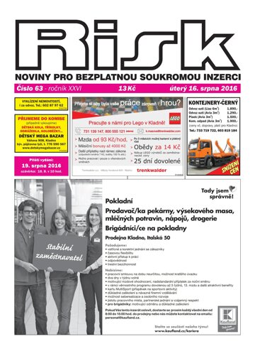 Obálka e-magazínu Risk 63/2016