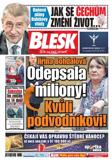 Obálka e-magazínu Blesk 20.12.2017