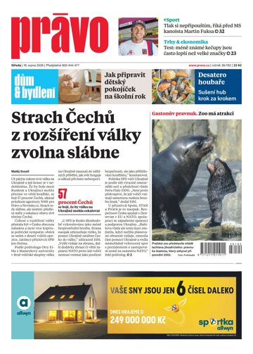 Obálka e-magazínu Deník Právo 19.8.2026