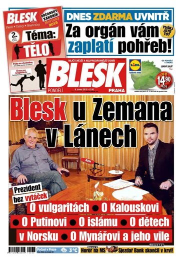 Obálka e-magazínu Blesk 9.2.2015
