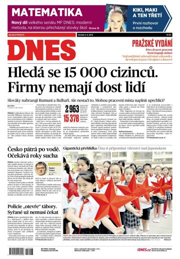 Obálka e-magazínu MF Dnes 3.9.2015