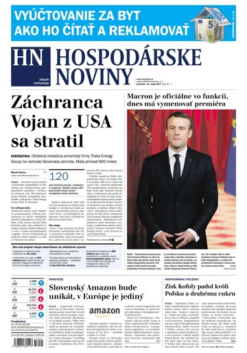 Obálka e-magazínu Hospodárske noviny 15.05.2017