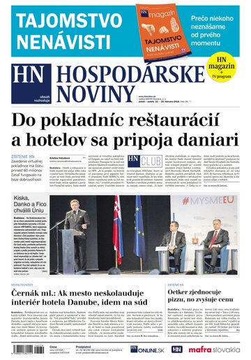 Obálka e-magazínu Hospodárske noviny 23.02.2018