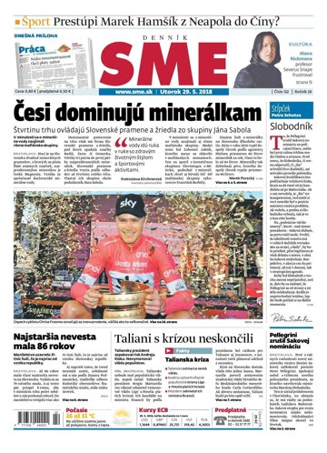 Obálka e-magazínu SME 29.5.2018