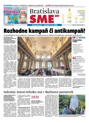 Obálka e-magazínu SME MY Bratislava 9/11/2018