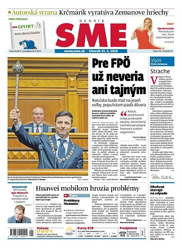 Obálka e-magazínu SME 21.5.2019