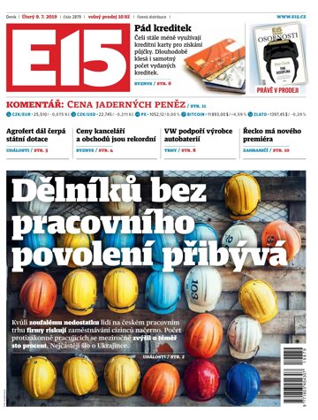 Obálka e-magazínu E15 9.7.2019