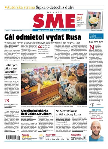 Obálka e-magazínu SME 13.7.2019