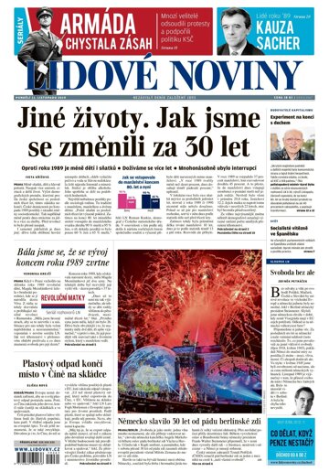 Obálka e-magazínu Lidové noviny 11.11.2019
