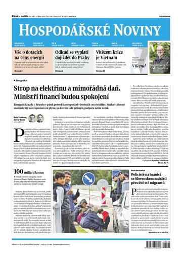 Obálka e-magazínu Hospodářské noviny 190 - 30.9.2022