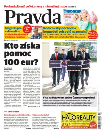 Obálka e-magazínu Pravda 27. 10. 2022