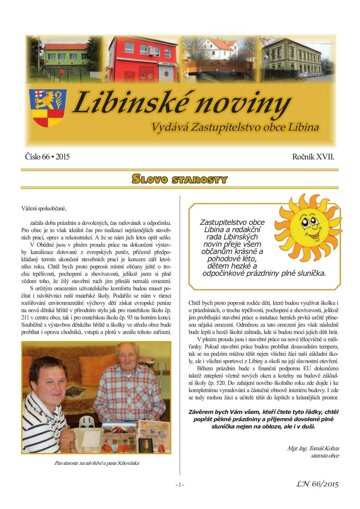 Obálka e-magazínu Libinské noviny 66/2015