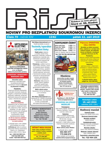 Obálka e-magazínu Risk 70/2015