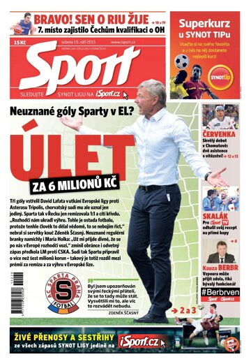 Obálka e-magazínu Sport 19.9.2015