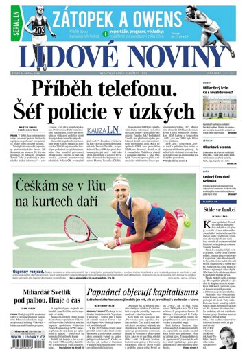Obálka e-magazínu Lidové noviny 9.8.2016