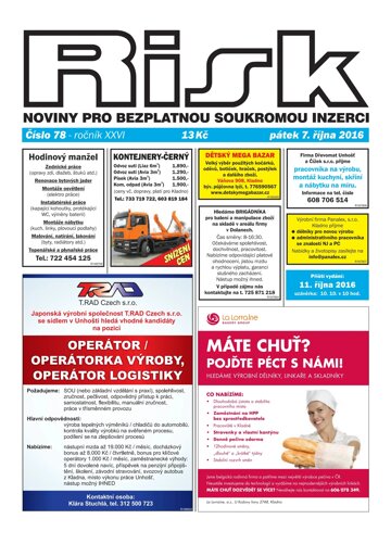 Obálka e-magazínu Risk 78/2016