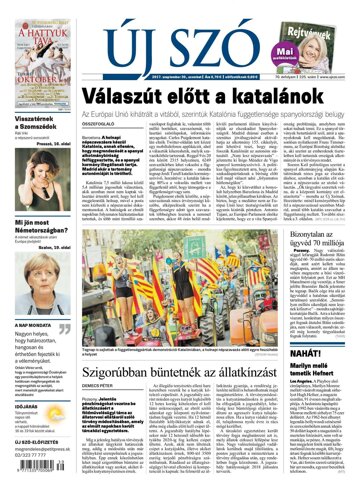 Obálka e-magazínu Új Szó 30.9.2017