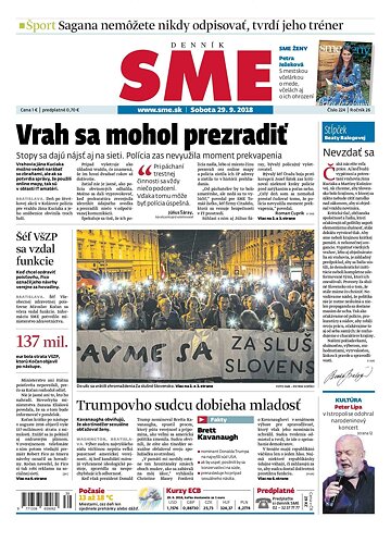 Obálka e-magazínu SME 29/9/218