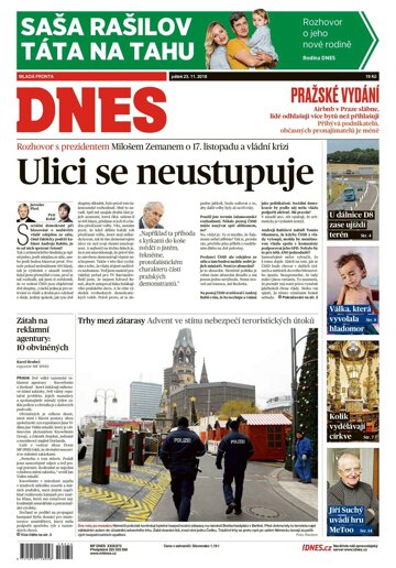 Obálka e-magazínu MF Dnes 23.11.2018