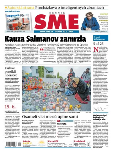 Obálka e-magazínu SME 20.3.2019