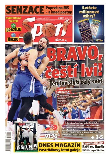 Obálka e-magazínu Sport 6.9.2019