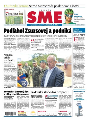 Obálka e-magazínu SME 30.9.2019