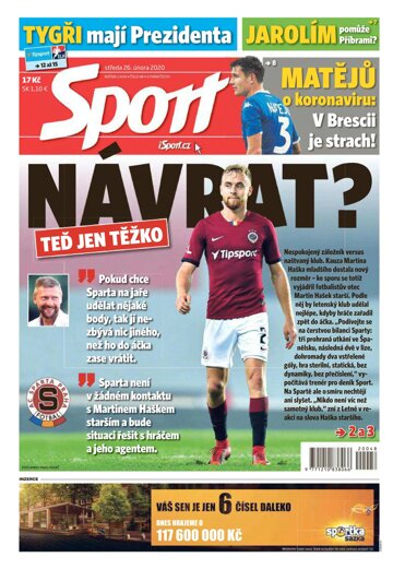 Obálka e-magazínu Sport 26.2.2020