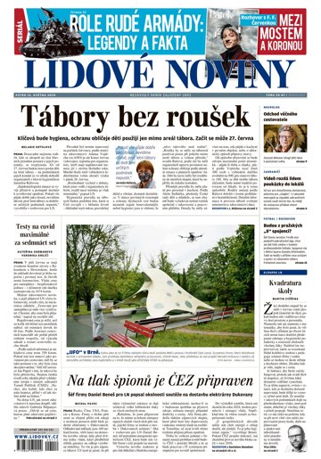 Obálka e-magazínu Lidové noviny 15.5.2020