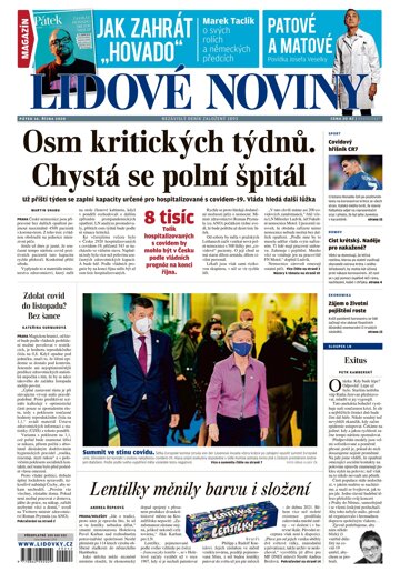 Obálka e-magazínu Lidové noviny 16.10.2020