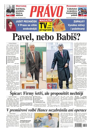 Obálka e-magazínu Deník Právo 28.1.2023