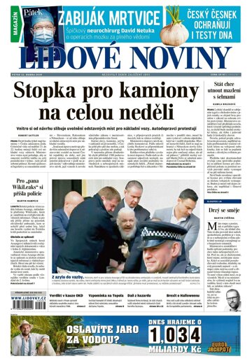 Obálka e-magazínu Lidové noviny 12.4.2019