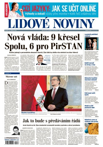 Obálka e-magazínu Lidové noviny 12.10.2021