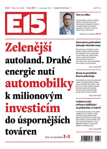 Obálka e-magazínu E15 19.8.2022