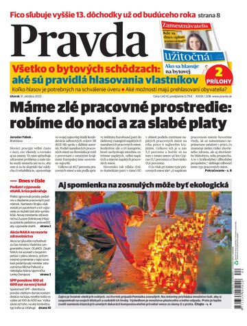 Obálka e-magazínu Pravda 31. 10. 2023