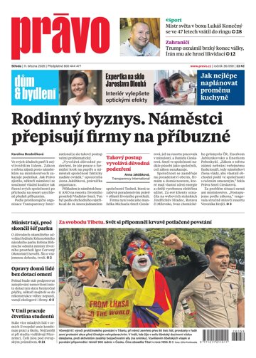 Obálka e-magazínu Deník Právo 11.3.2026