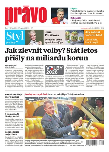 Obálka e-magazínu Deník Právo 13.10.2026