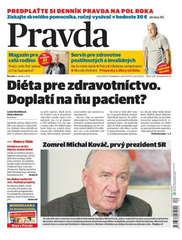 Obálka e-magazínu Pravda 6. 10. 2016