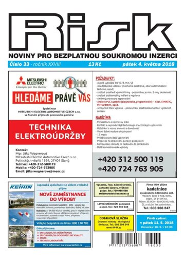 Obálka e-magazínu Risk 33/2018
