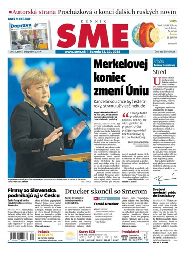 Obálka e-magazínu SME 31.10.2018