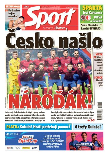 Obálka e-magazínu Sport 21.11.2018