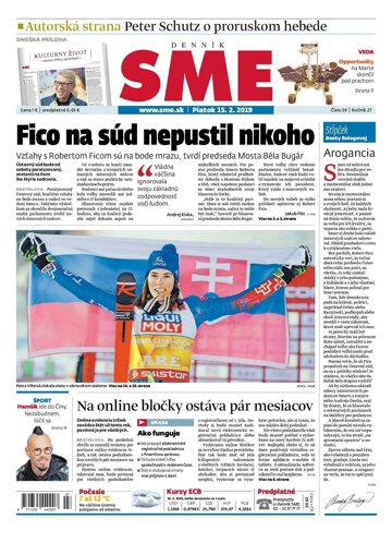 Obálka e-magazínu SME 15.2.2019