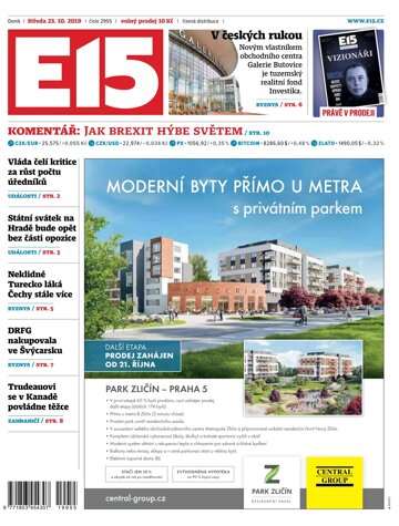 Obálka e-magazínu E15 23.10.2019