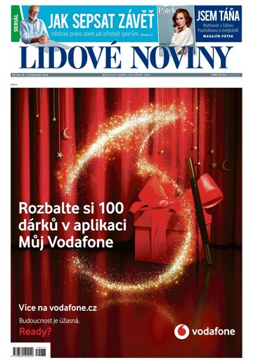 Obálka e-magazínu Lidové noviny 29.11.2019