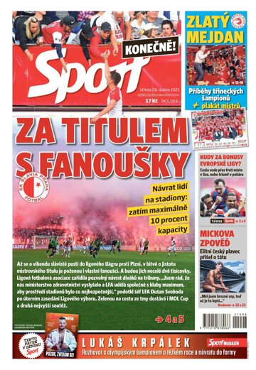 Obálka e-magazínu Sport 28.4.2021