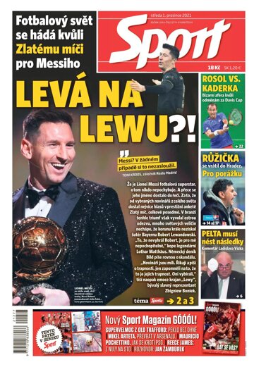 Obálka e-magazínu Sport 1.12.2021