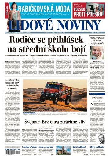 Obálka e-magazínu Lidové noviny 13.1.2024