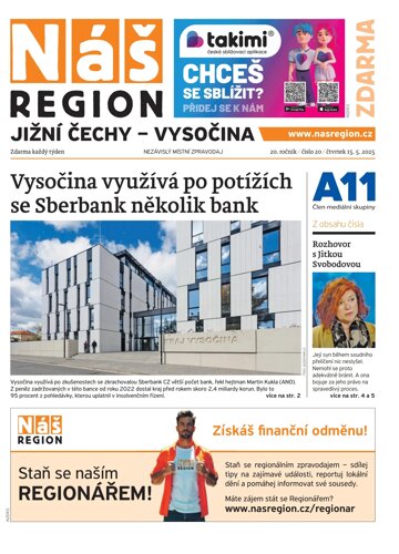 Obálka e-magazínu Náš Region - Vysočina 20/2025